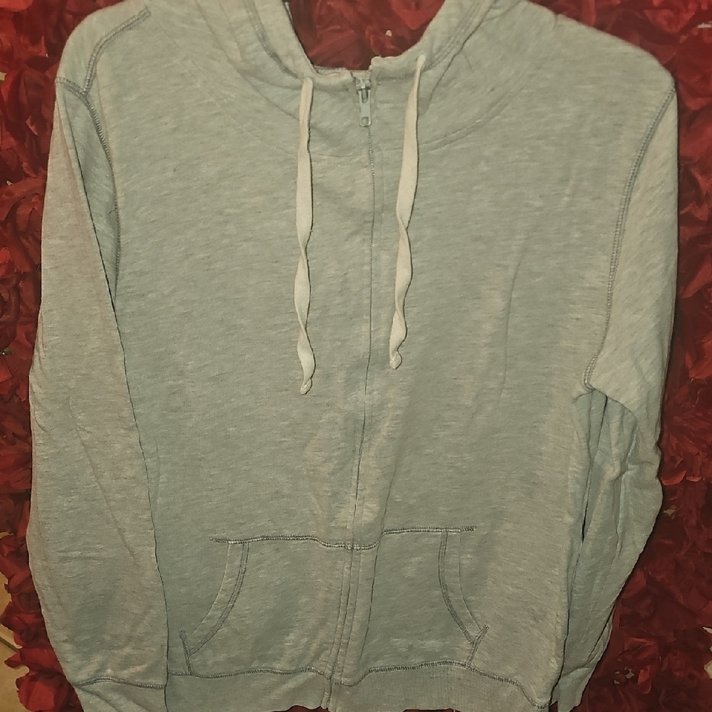 Old Navy Women's Gray Hooded Zip Up Sweatshirt Size Large